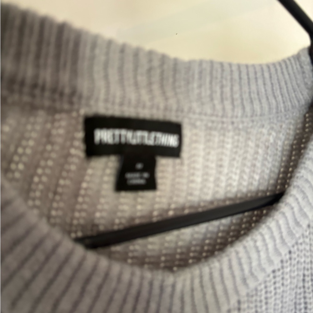 PrettyLittleThing Light Gray Crewneck Sweater